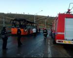 حوادث/ آتش گرفتن اتوبوس ولوو در جاده کرمانشاه